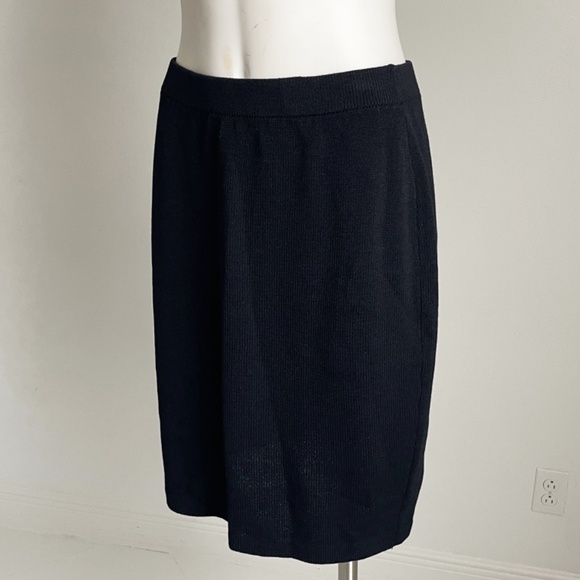 St John Skirt Black Knit Basics Retro Vintage 90s Size 8 Pencil Style - Picture 3 of 7